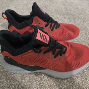 Adidas Mens Red and Black Alphabounce Sneakers